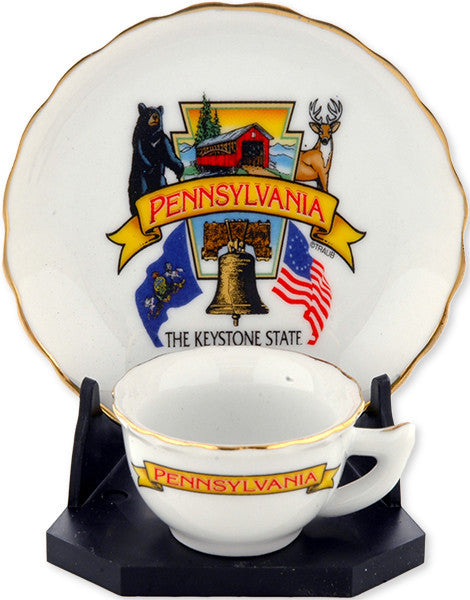 Cup & Saucer Set Boxed Pennsylvania