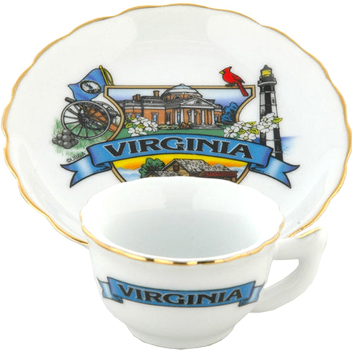 Cup & Saucer Set Virginia Montage