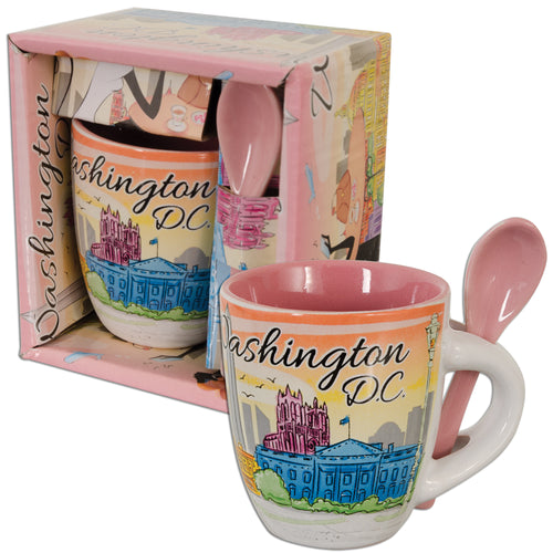 Espresso Cup with Spoon Boxed DC Watercolor