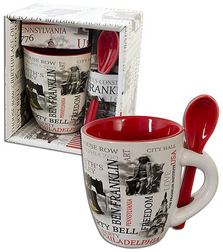 EXPH01 Espresso Cup with Spoon Boxed Philadelphia Scrabble