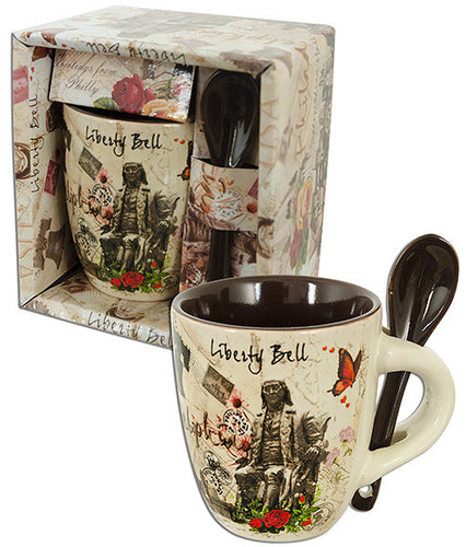 EXPH03 Espresso Cup with Spoon Boxed Philadelphia Retro