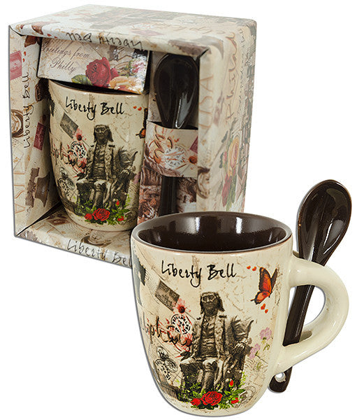 EXPH03 Espresso Cup with Spoon Boxed Philadelphia Retro