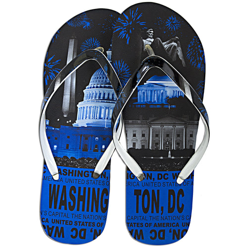 Robin Ruth Flip Flops - Washington DC Skyline BLUE