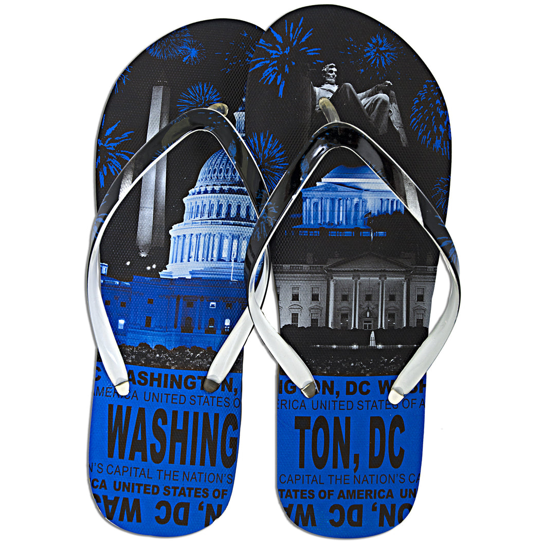 Robin Ruth Flip Flops - Washington DC Skyline BLUE