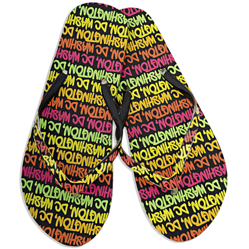 Robin Ruth Flip Flops - Washington DC Black/Rainbow