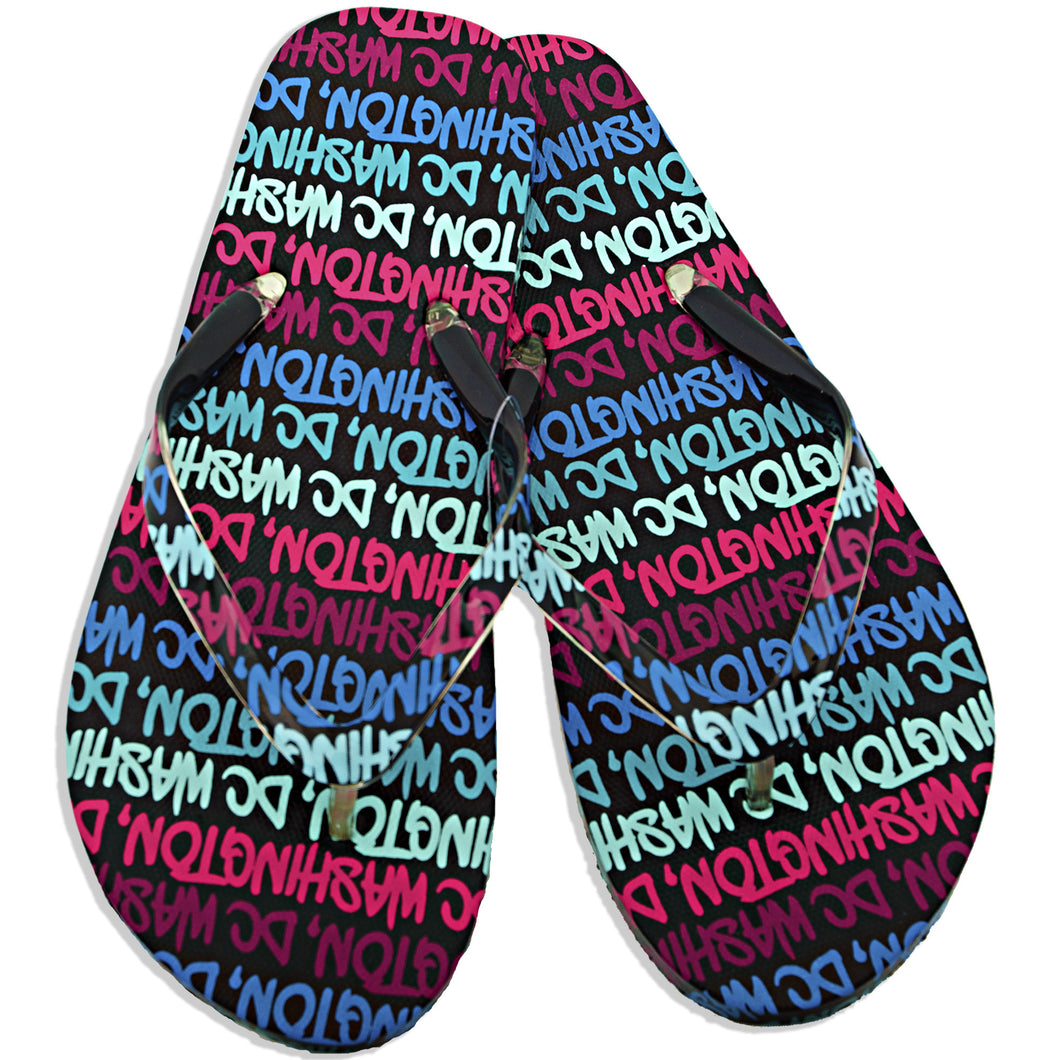Robin Ruth Flip Flops - Washington DC Black/Blue/Purple