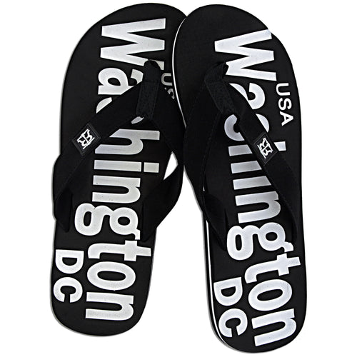 Robin Ruth Flip Flops Mens - Washington DC Black/White/Black