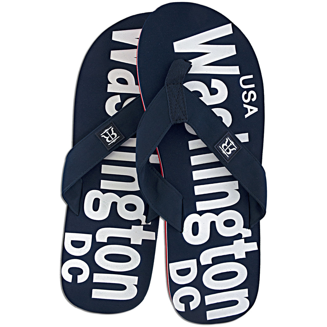 Robin Ruth Flip Flops Mens - Washington DC Navy/White/Red