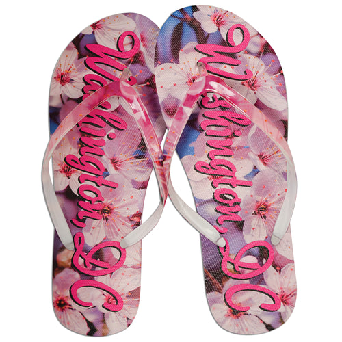 Robin Ruth Flip Flops - WashingtonDC Blossoms FUCHSIA