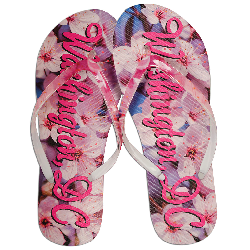 Robin Ruth Flip Flops - WashingtonDC Blossoms FUCHSIA