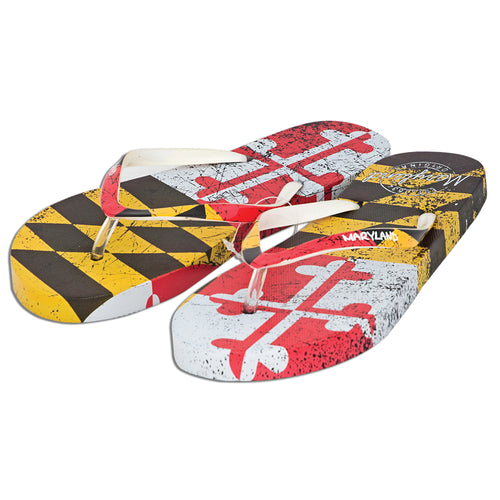 Ladies Flip Flops Maryland Flag