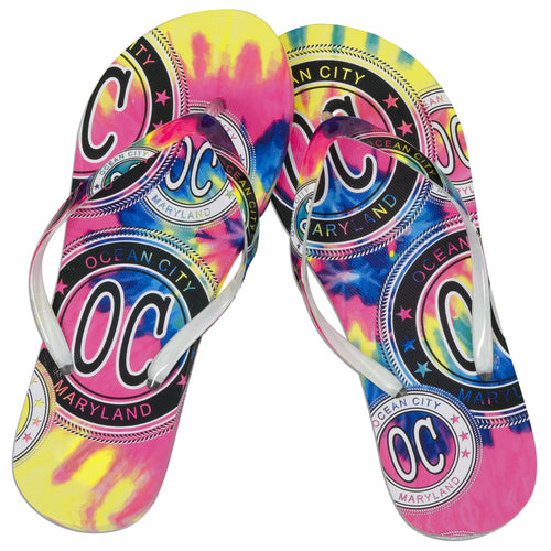 FFOC01T Robin Ruth Flip Ladies Flops - Ocean City TIE DYE