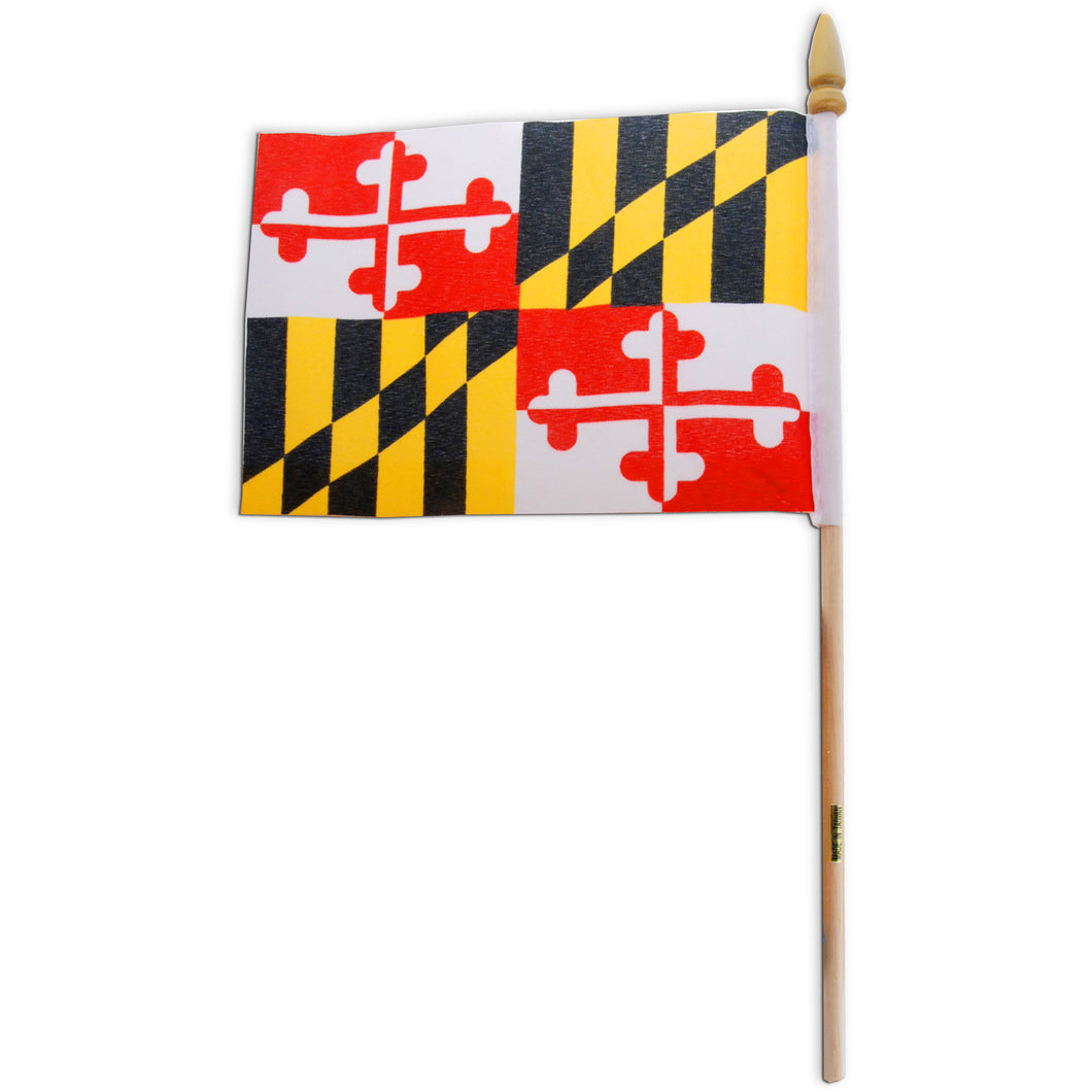Flag on stick 4 x 6 Maryland