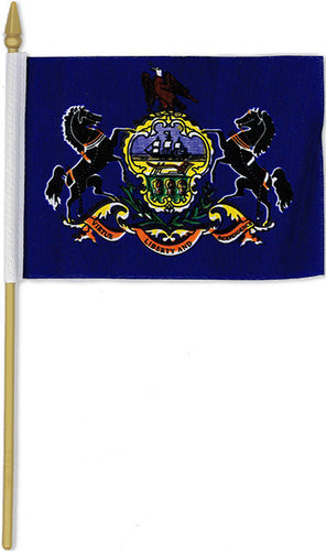 Flag on stick 4 x 6 Pennsylvania