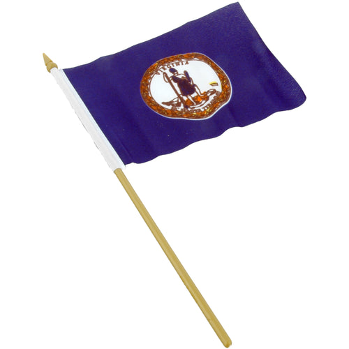Flag on stick 4 x 6 Virginia