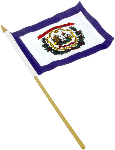 Flag on stick 4 x 6 West Virginia
