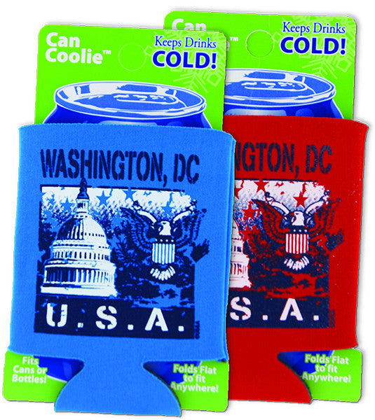Can Coozie RED BLUE Washington DC