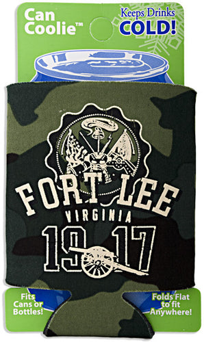 FMFLE1 Foam Can Cooler Green Camo Fort Lee