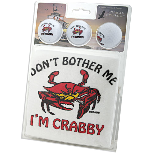 Golf Towel with 3 Balls I'm Crabby