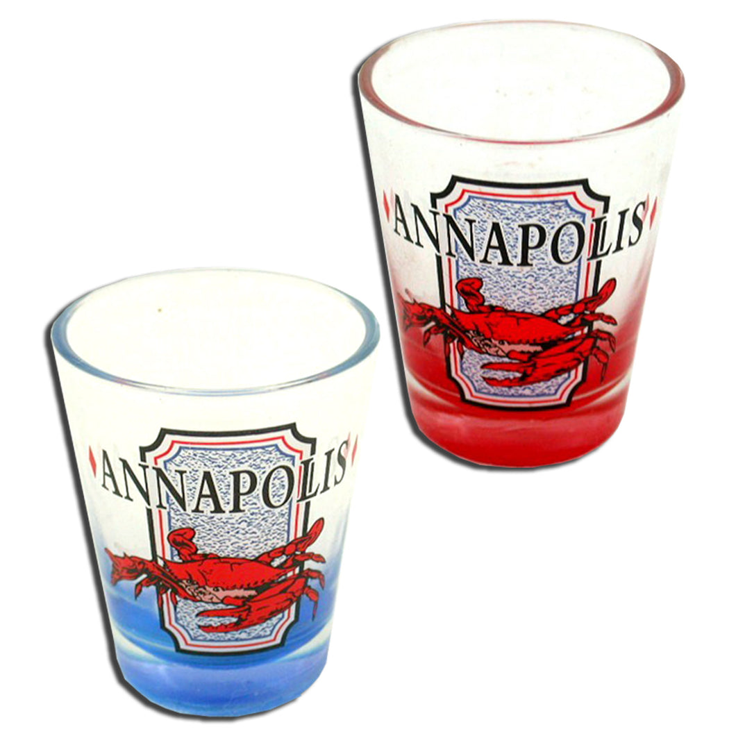 Shot Glass Colored Bottom Annapolis