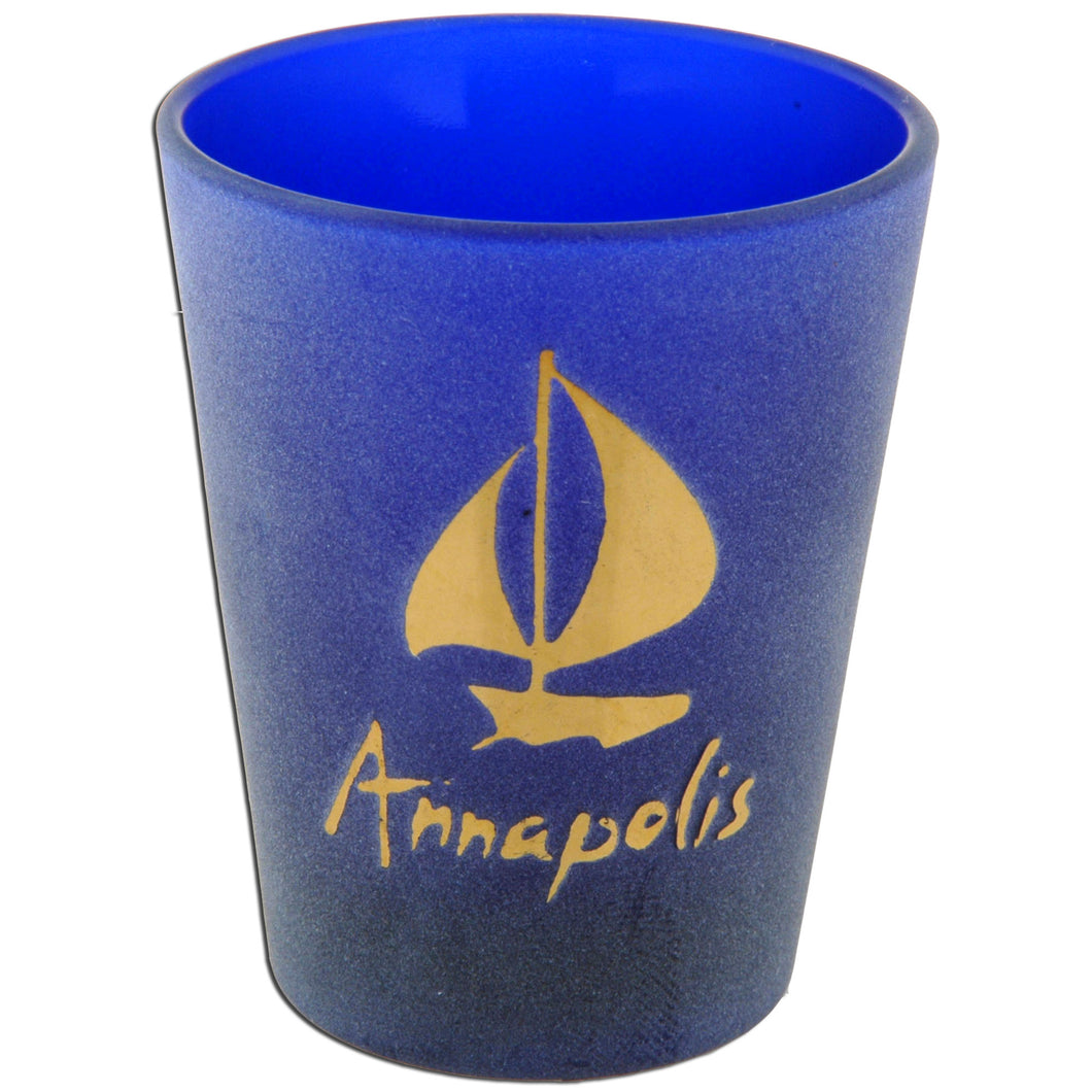 Shot Glass Cobalt Laser Cut Annapolis