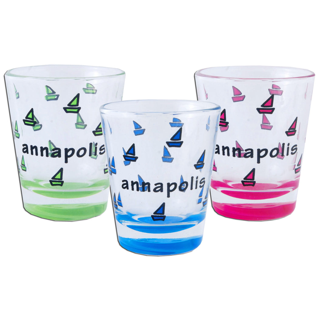 Shot Glass Multi Sailboats Annapolis