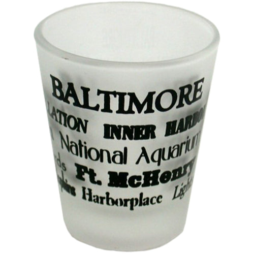 Shot Glass Frosted Baltimore Names