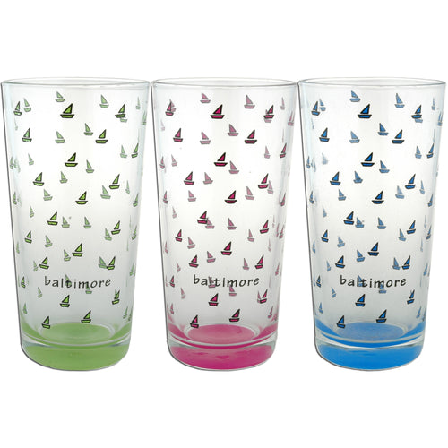 Iced Tea Glass Baltimore Multi Sails