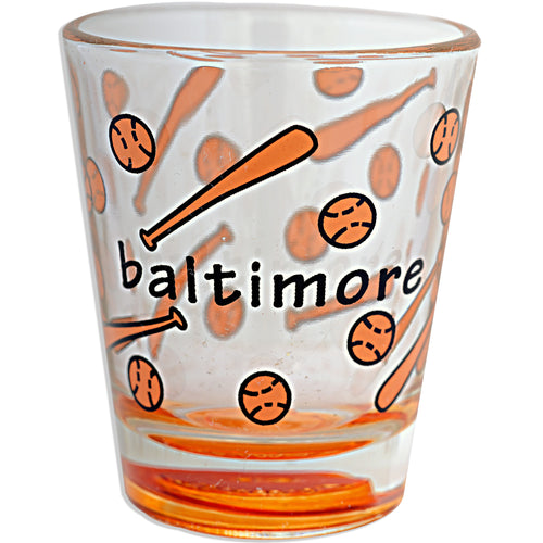 Shot Glass Baltimore Multi Baseballs