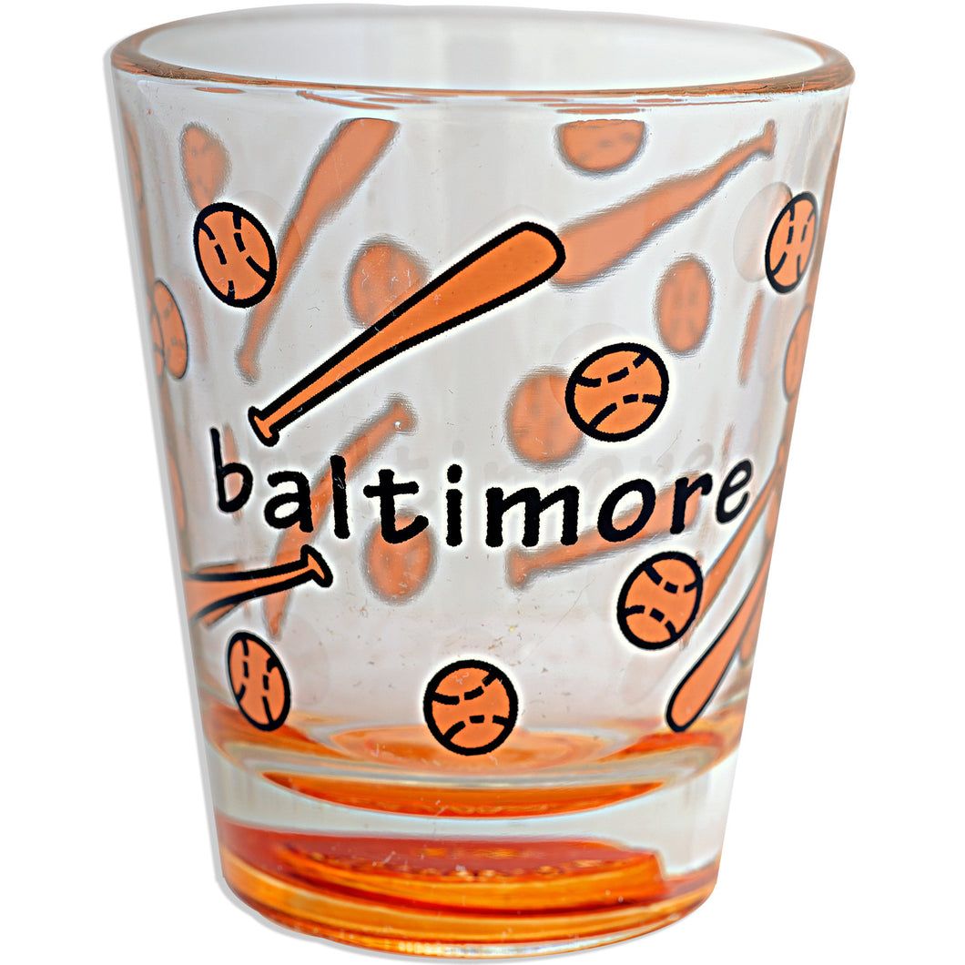 Shot Glass Baltimore Multi Baseballs