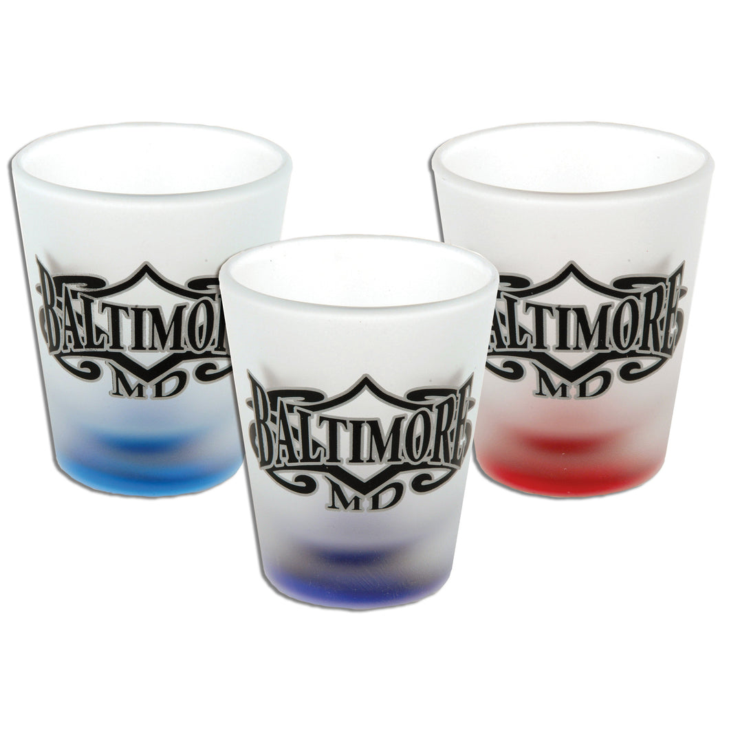 Shot Glass Frosted Tribal Baltimore