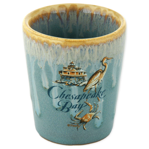 Shot Cup Drip Glaze Chesapeake Bay