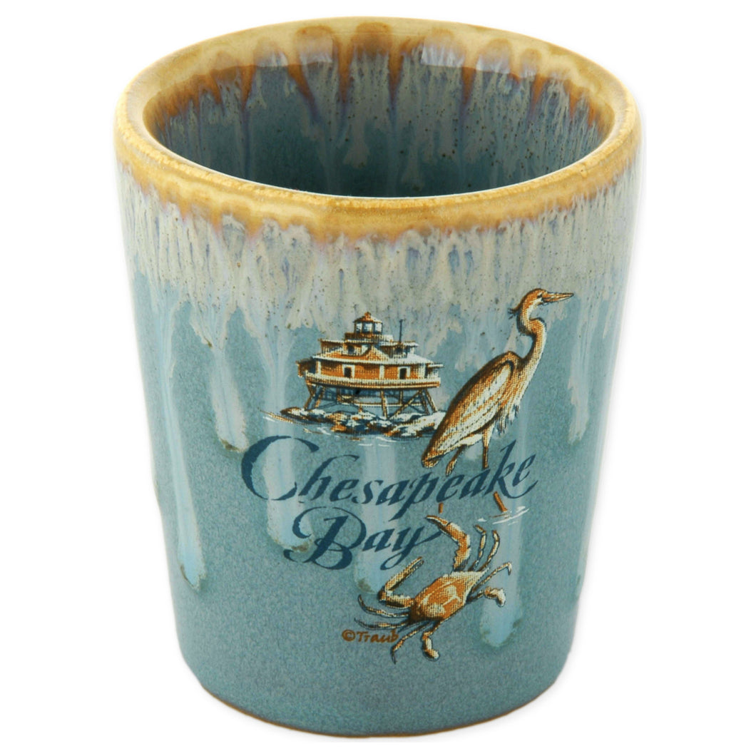 Shot Cup Drip Glaze Chesapeake Bay