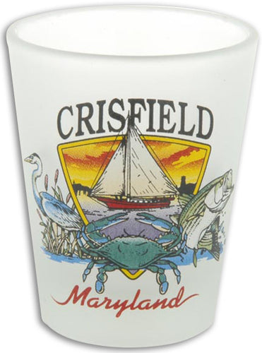 Shot Glass Crisfield Bay Scene