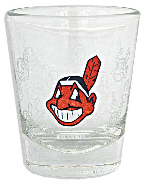 Shot Glass Satin Etch Cleveland Indians