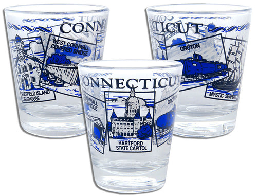 Shot Glass 5-Scenes Connecticut