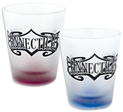 Shot Glass Frosted Tribal Connecticut