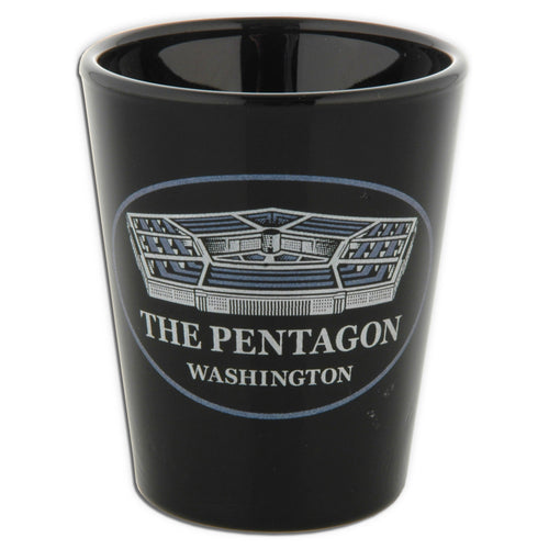 Shot Glass Black Pentagon Washington