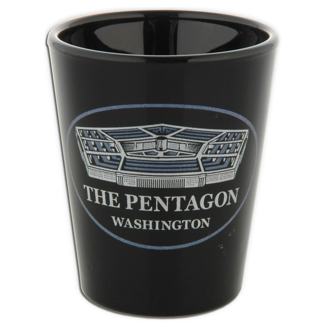 Shot Glass Black Pentagon Washington