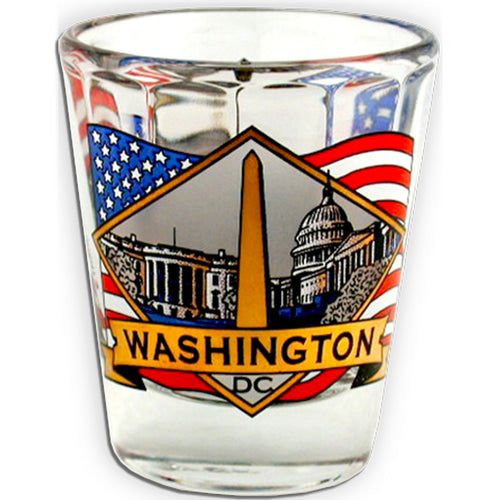 Shot Glass Optic Flag Washington DC