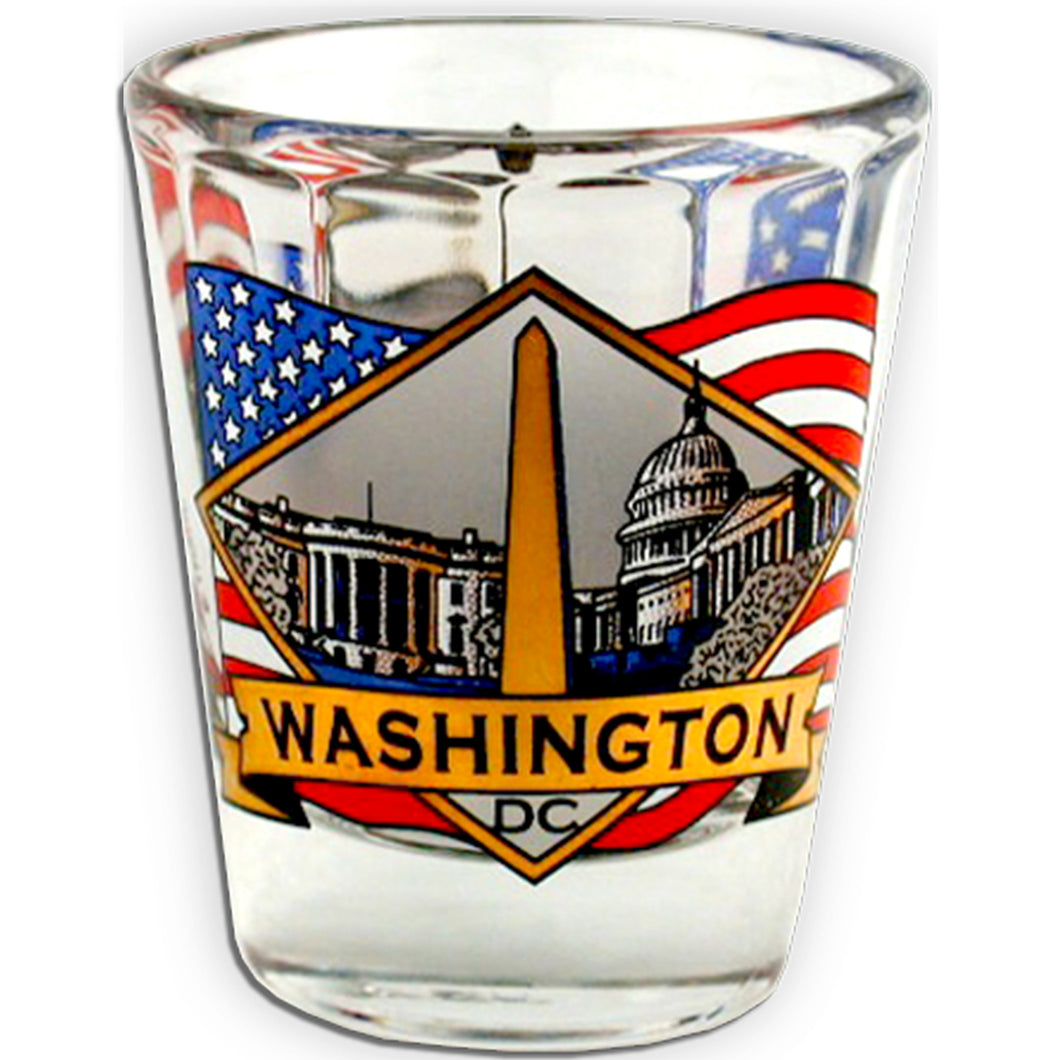 Shot Glass Optic Flag Washington DC