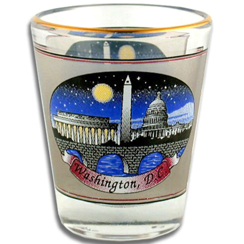 Shot Glass Purple Night Scene Washington DC
