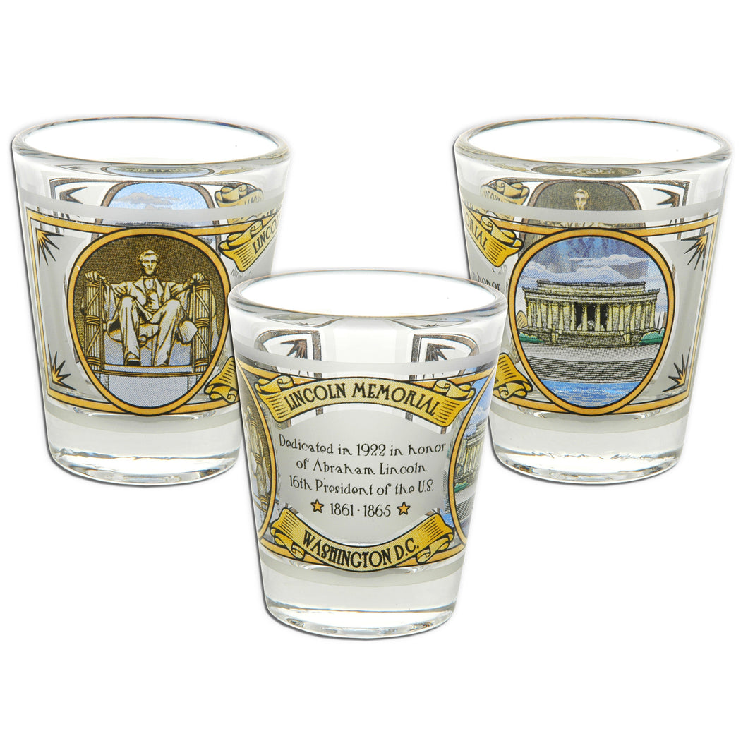 Shot Glass Lincoln Memorial History DC
