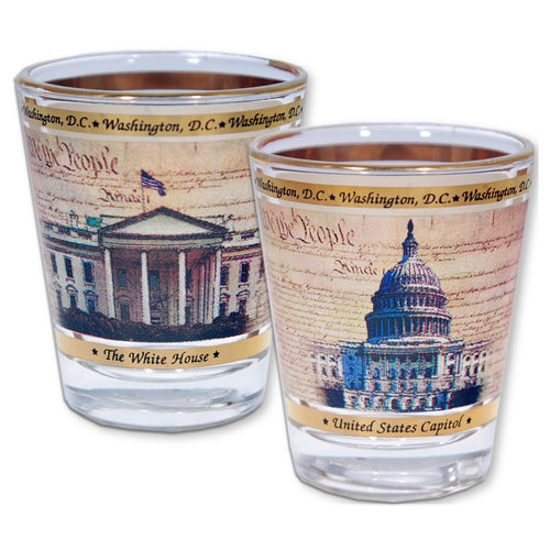 Shot Glass 22K Gold DC Parchment