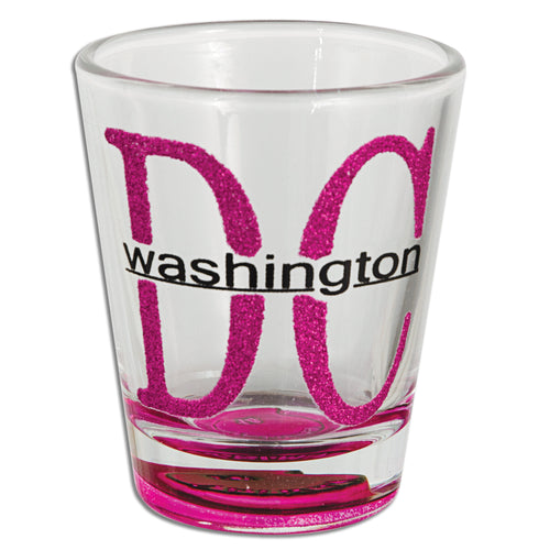 Shot Glass Glitter DC Pink with Pink Bottom