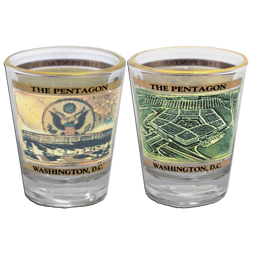 Shot Glass 22K Gold The Pentagon Parchment