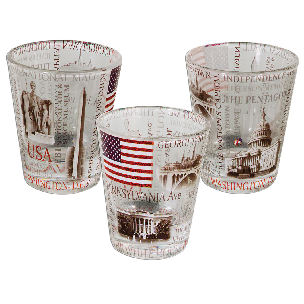 Shot Glass Clear with Glitter DC Scrabble