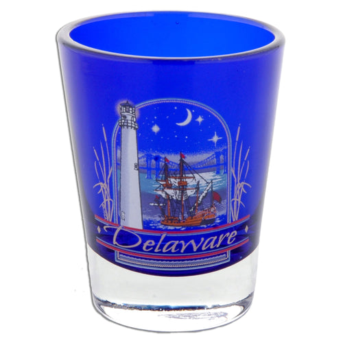 Shot Glass Cobalt Delaware at Night