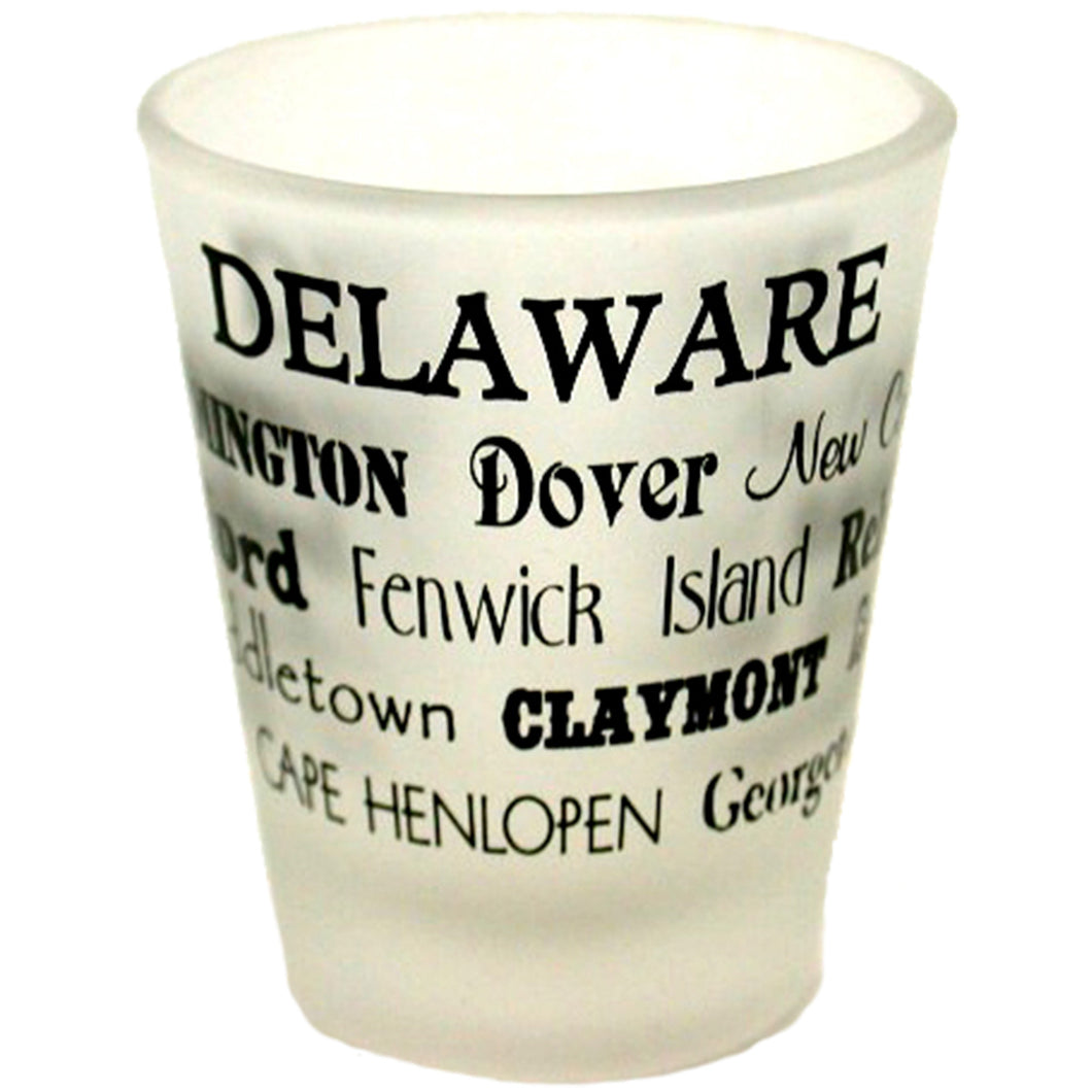 Shot Glass Frosted Cities Delaware
