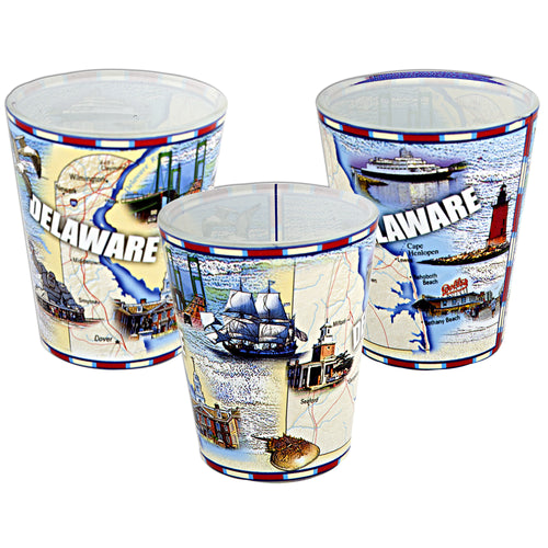 Shot Glass Wrap Map Delaware